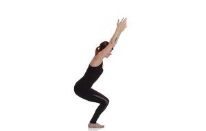 Chair yoga pose for wider hips