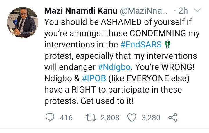 Nnamdi Kanu's tweets