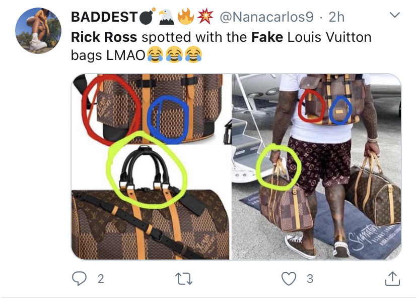 Busted: Rick Ross Gets Called Out For Wearing Fake Louis Vuitton From Head  To Toe - Face of Malawi