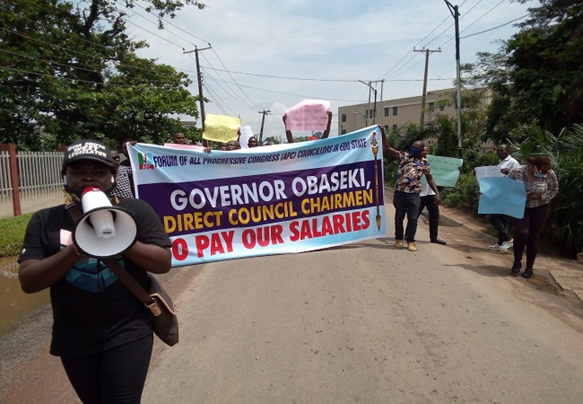 APC Councilors In Edo Stage Peaceful Protest Over Non Payment of Overdue Salaries