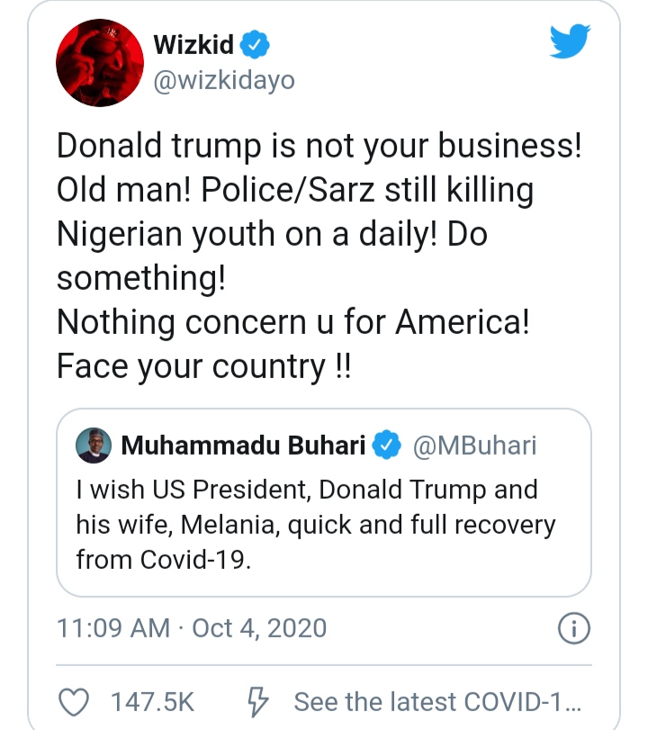 Wizkid blasts Lauretta Onochie President Buhari's Aide