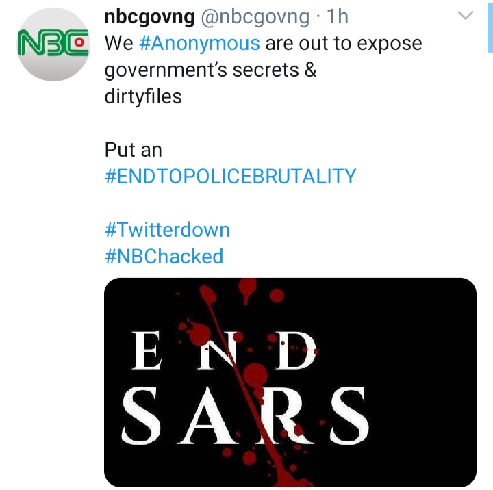 Anonymous hack Twitter account of NBC