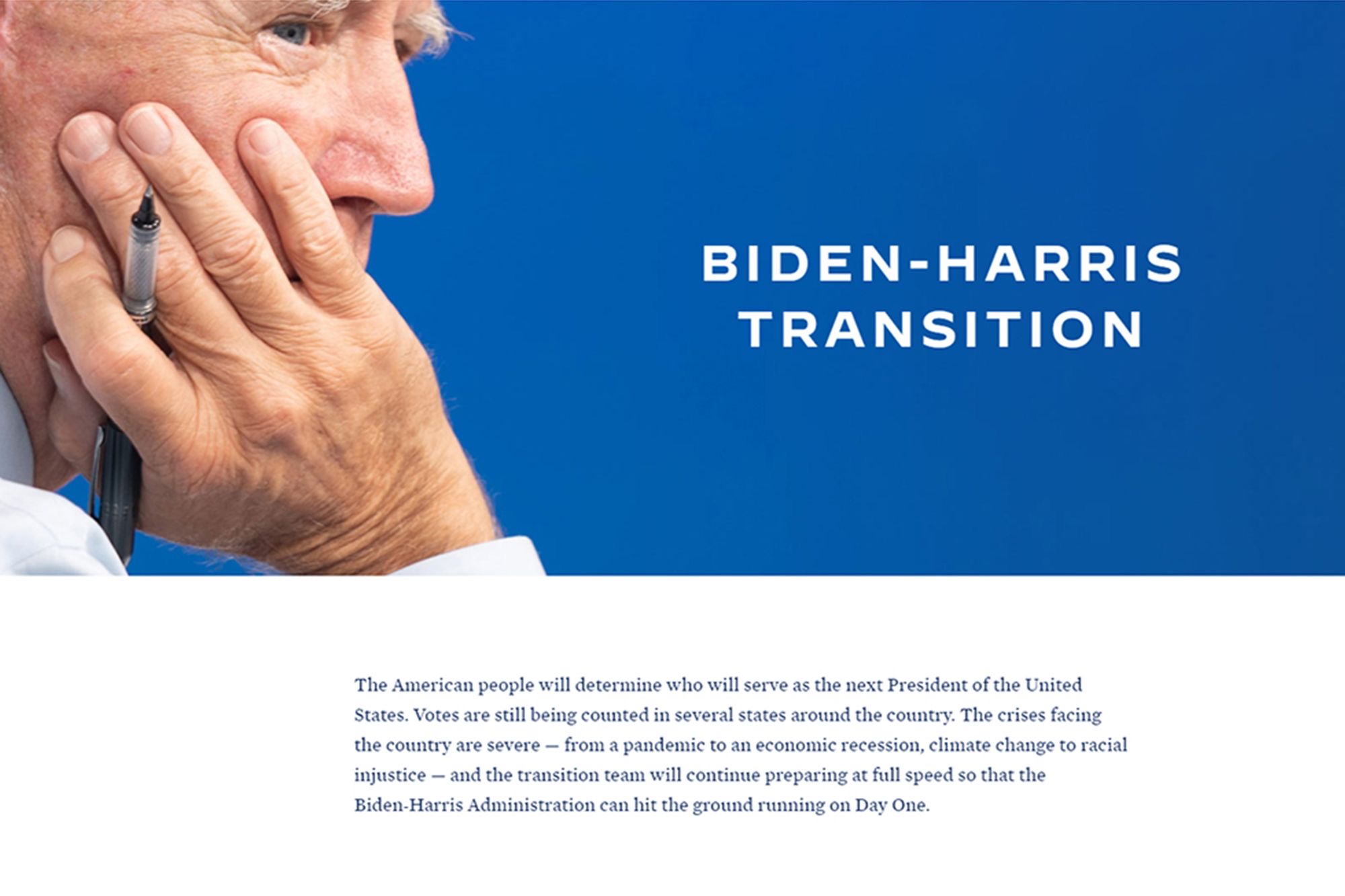 Joe Biden transition website