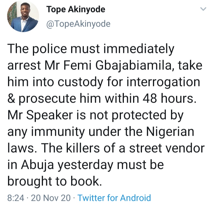 Arrest Gbajabiamila - Reactions trail Death of Newspaper vendor killed by Speaker's security aide