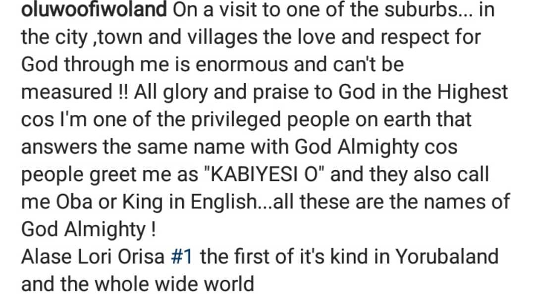Oluwo excited to answer the same name as God