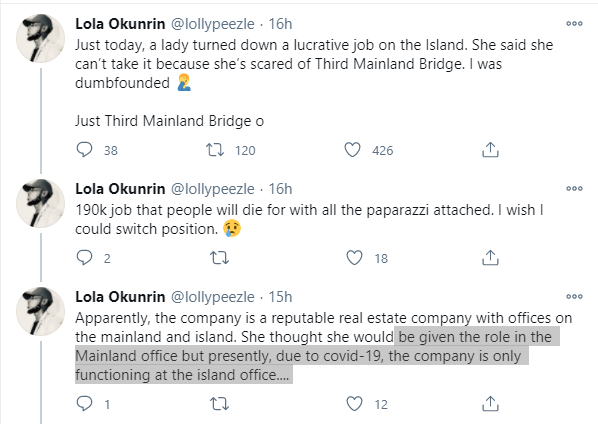 Lady turns down job offer
