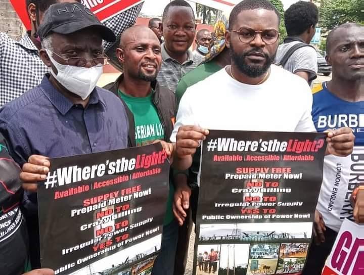 Falz and Falana at protest ground