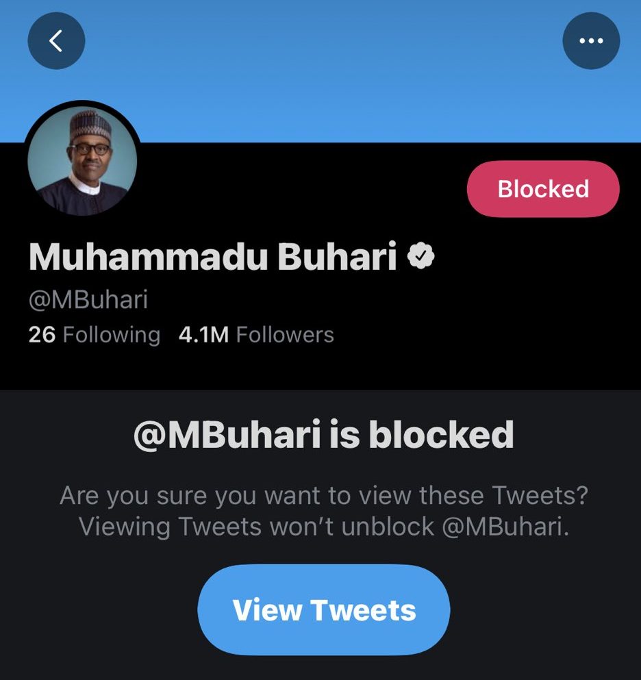 President Buhari blocked