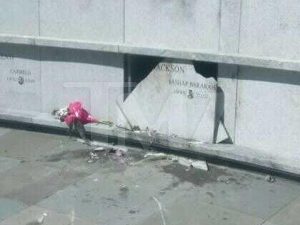 The tomb of the slain rapper Pop Smoke was found severely vandalized on Saturday morning,