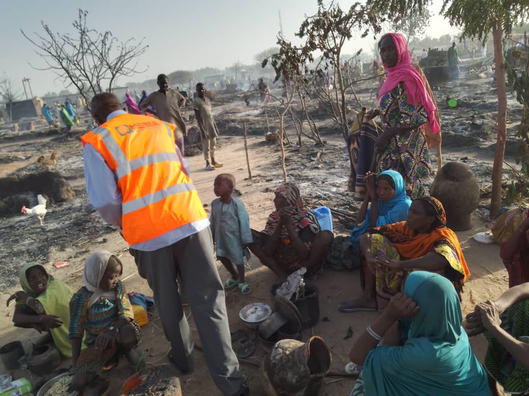IDP camp fire
