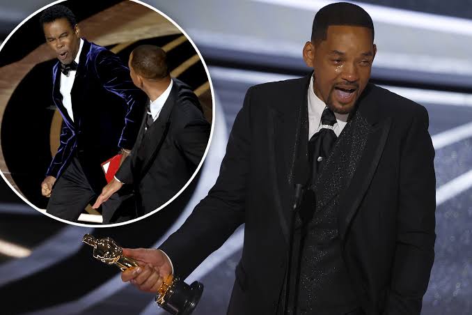 Will Smith winning the Oscars after slapping Chris Rock