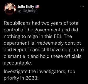 Tweet by Julie Kelly