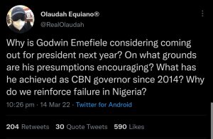 Nigerians express discontent over Godwin Emefiele's desire to run for president