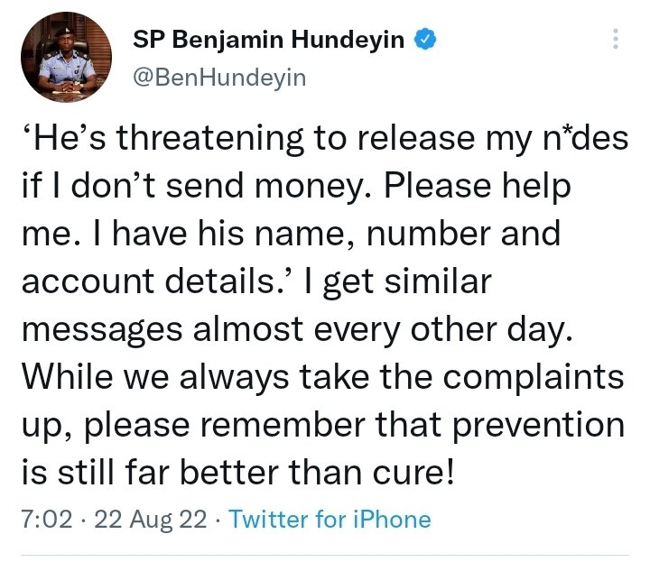 SP Benjamin Hundeyin - sextape - Blackmail
