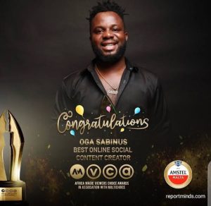 Sabinus wins Best Content Creator at the AMVCA 2022