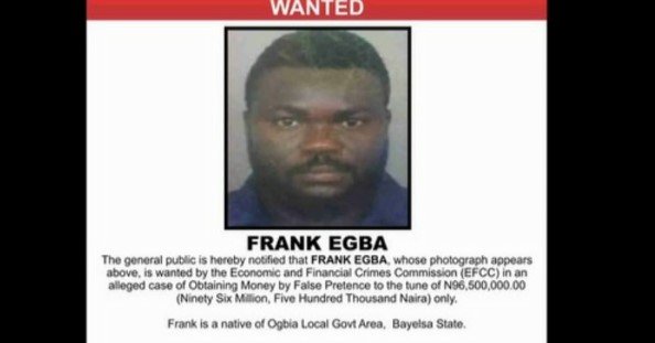 Frank Egba - wanted by EFCC