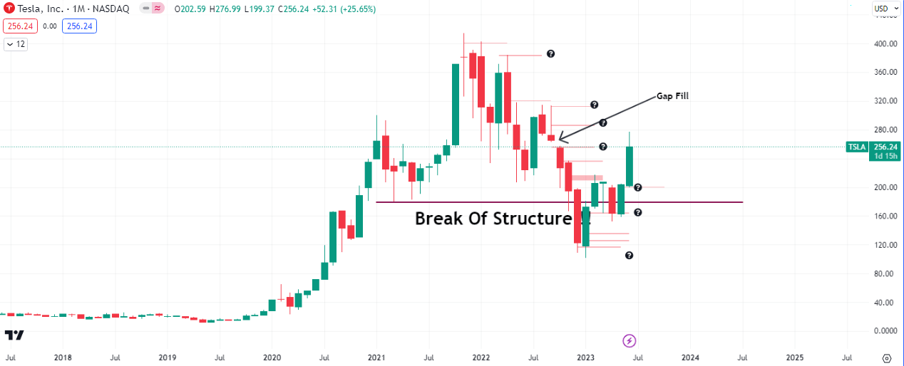 $TSLA Monthly Chart