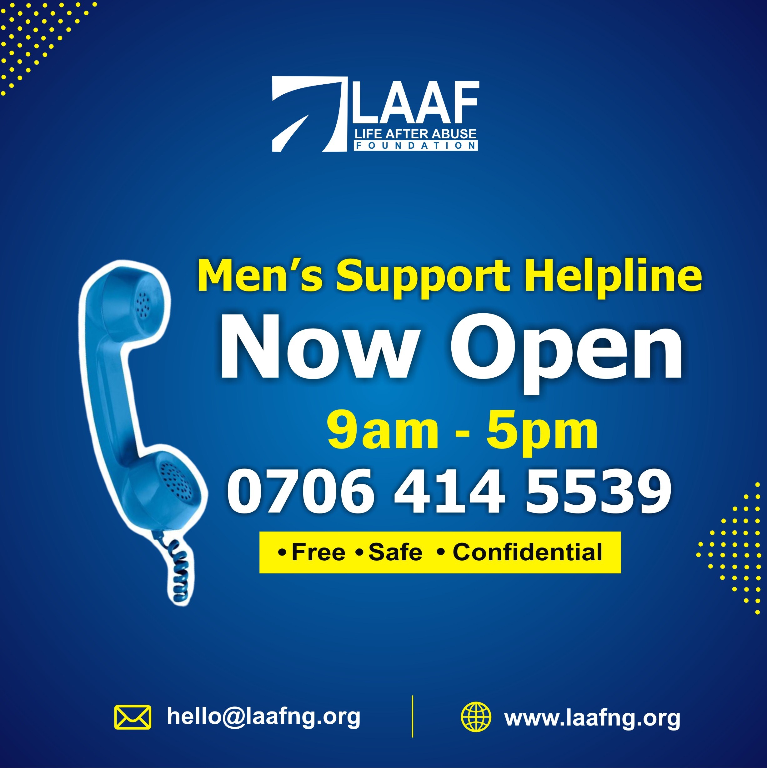 Life After Abuse Foundation - men's support helpline