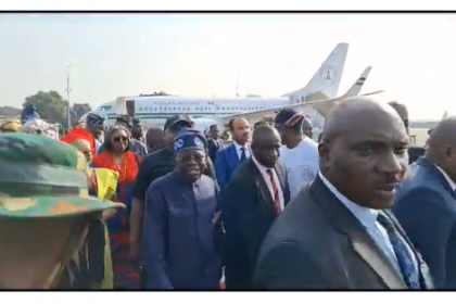 President Bola Tinubu arrives in Lagos