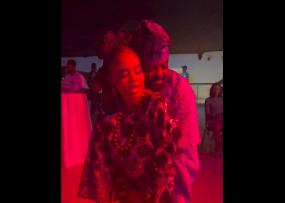 Kunle Afolayan dances with daughter