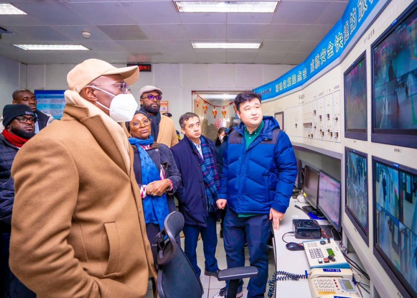 Sanwo-Olu at Beijing Subway signaling centre in China on Friday, February 2